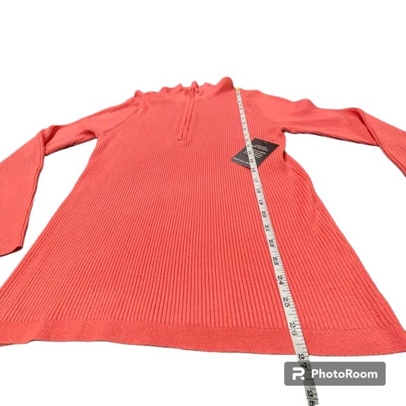 Boston Proper Soft Ribbed Half Zip Up Sweater Blouse Tunic NWT - XL - Picture 12 of 16
